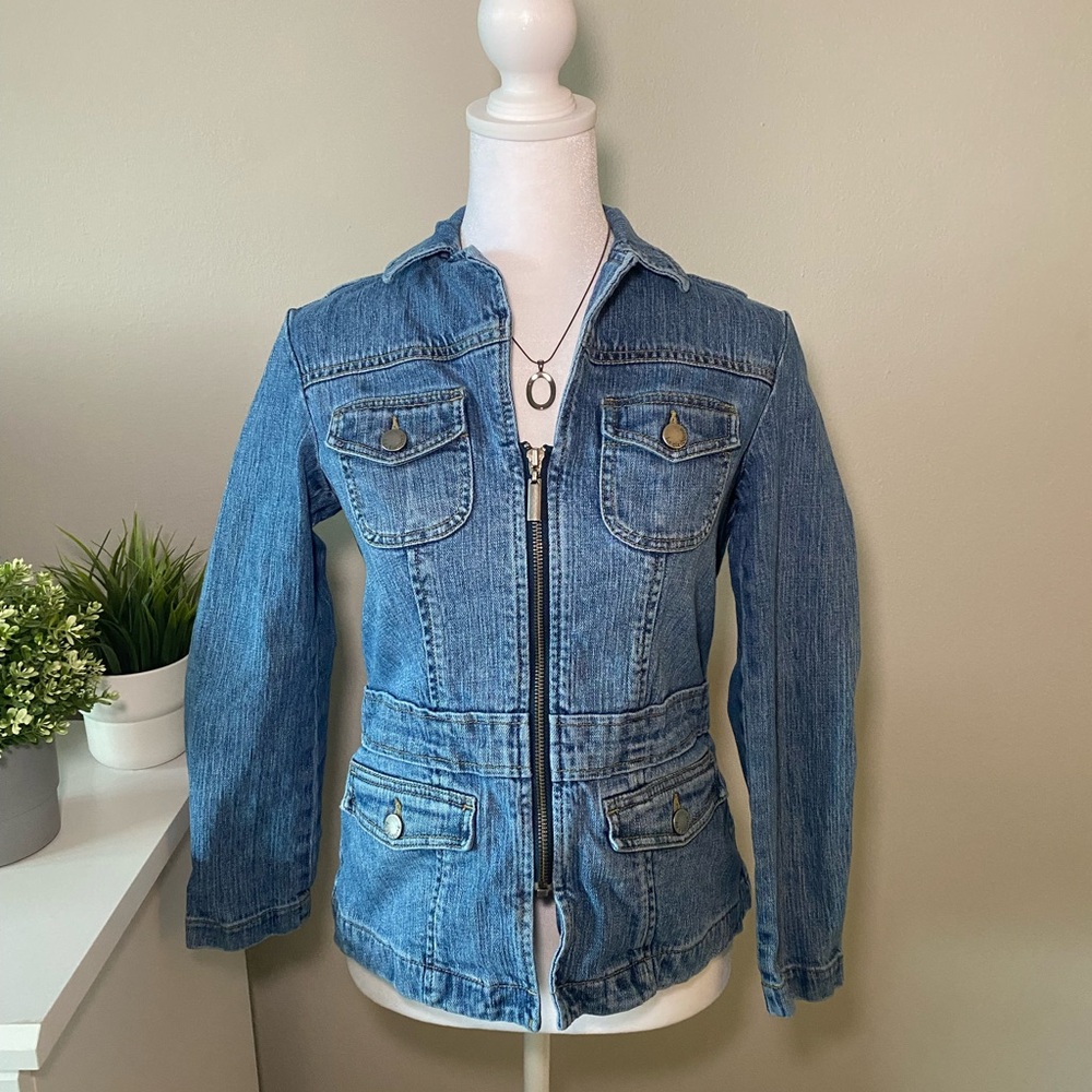 Vintage Liz Claiborne Y2k Denim Zip-Up Jacket